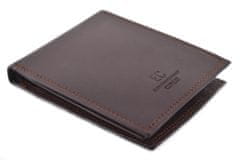 Pánská kožená peněženka z pravé kůže EC Coveri- tmavě hnědá