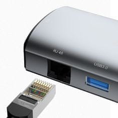 DUDAO A15Pro 11in1 USB HUB adapter, šedý