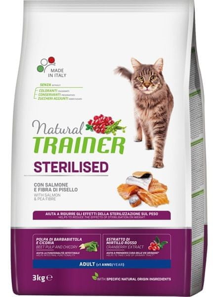 Levně TRAINER Natural Cat Steril. losos 3kg