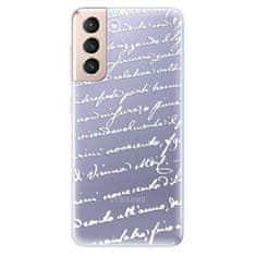 iSaprio Silikonové pouzdro - Handwriting 01 - white pro Samsung Galaxy S21