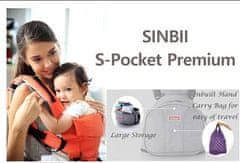 Sinbii Nosítko pro mimina Sinbii Premium Hipseat S-Pocket Set, Šedá