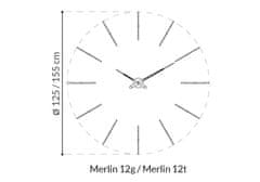 Nomon Designové nástěnné hodiny Nomon Merlin Walnut Graphite 125cm