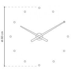 Nomon Designové nástěnné hodiny NOMON OJ stříbrné 80cm