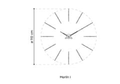 Nomon Designové nástěnné hodiny Nomon Merlin 12i white 110cm
