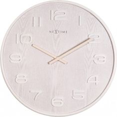 NEXTIME Designové nástěnné hodiny 3096wi Nextime Wood Wood Medium 35cm