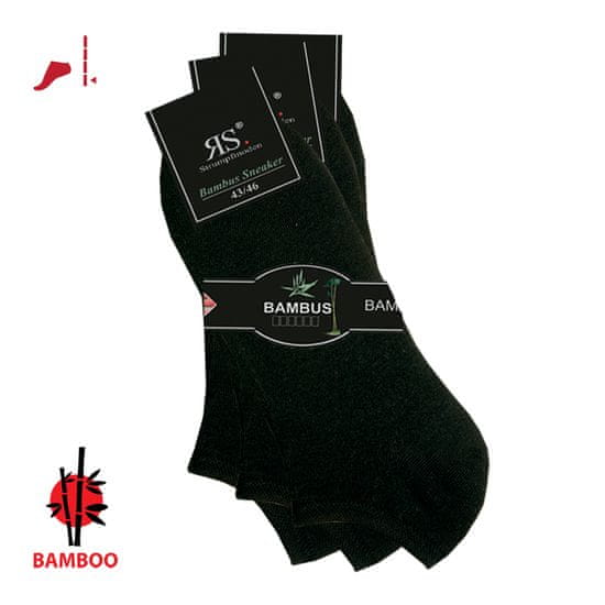 RS dámské i pánské bambusové antibakteriální nízké sneaker ponožky 43024 3-pack