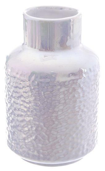 Indecor Váza keramická, bílá perleť, 12 × 12 × 18 cm