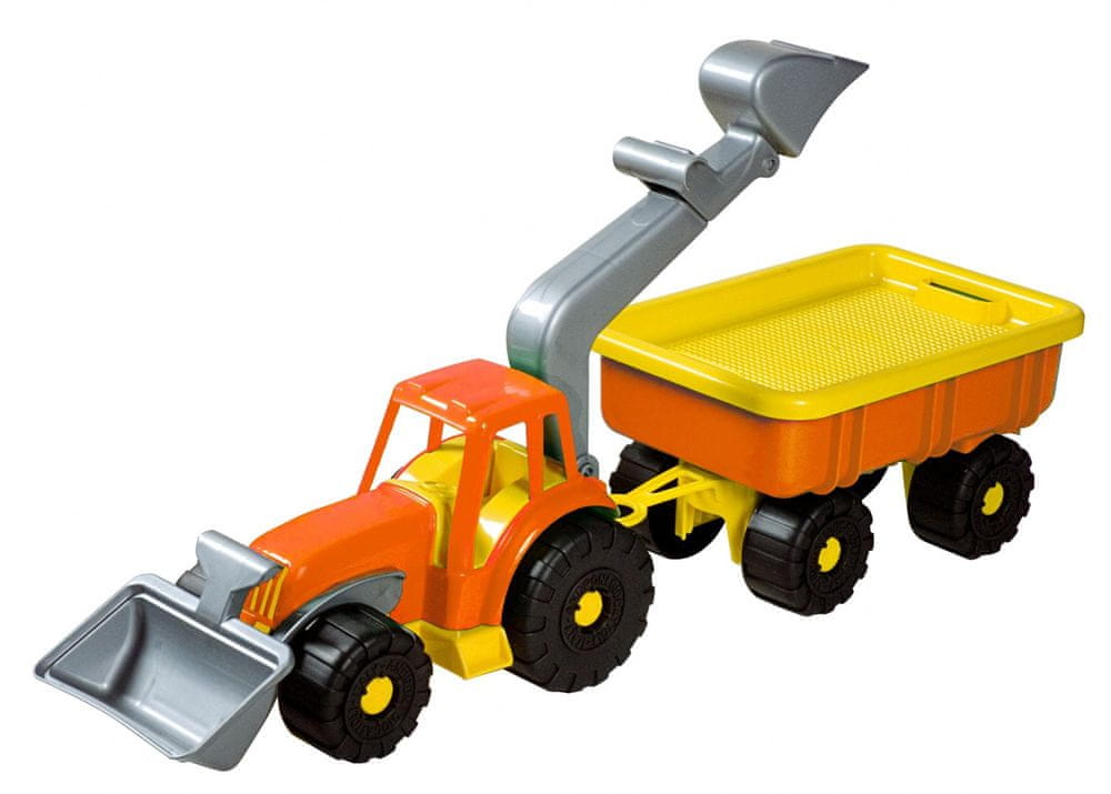 Androni Traktorový nakladač s vlekem Power Worker, oranžový