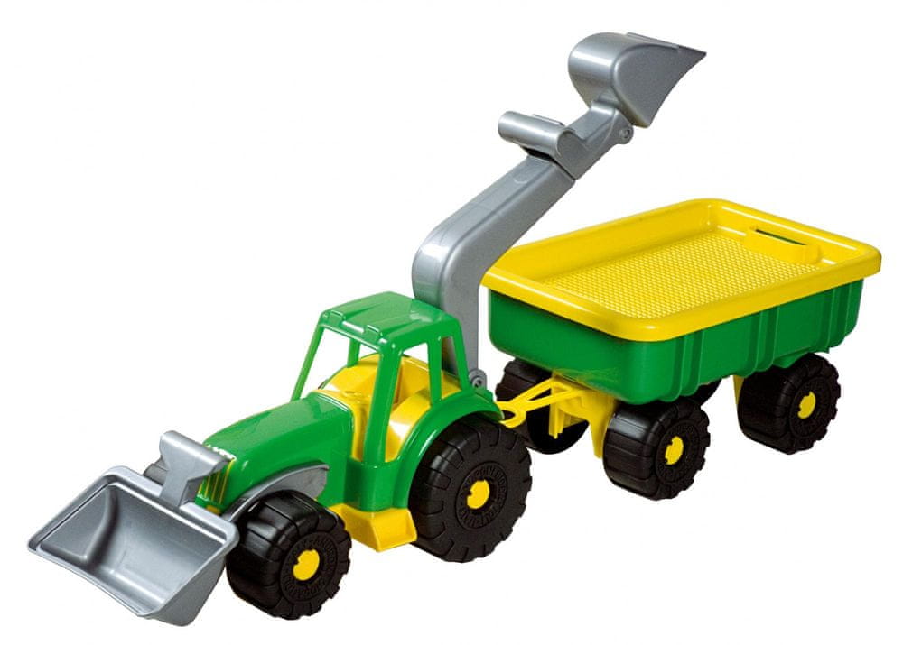 Levně Androni Traktorový nakladač s vlekem Power Worker, zelený