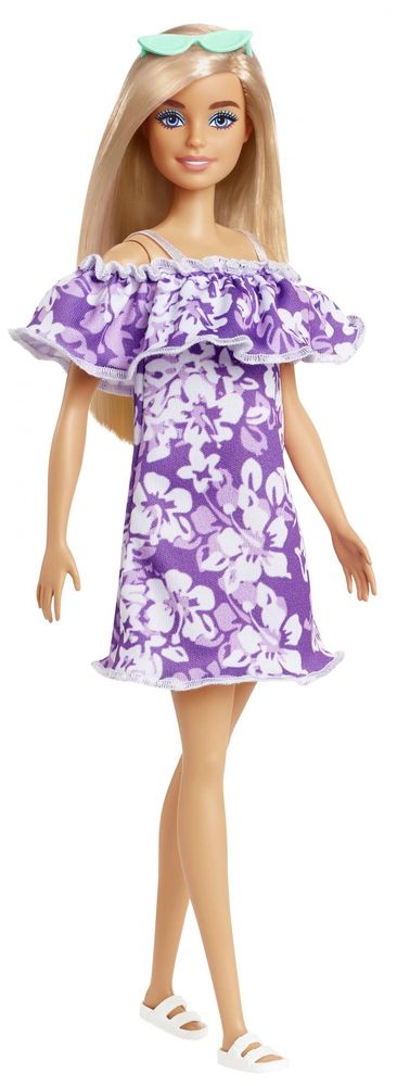 Mattel Barbie Loves the Ocean panenka s fialovými šaty - rozbaleno