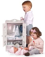 DeCuevas 54035 Dřevěná šatní skříň pro panenky se zásuvkami a doplňky SKY 2020