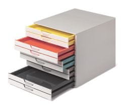 Durable Zásuvkový box "VARICOLOR 10", světle šedá, plastový, 10 zásuvek 763027