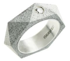 Gravelli Betonový prsten antracitový Cubist GJRUSSA005 (Obvod 56 mm)