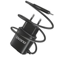 DUDAO A2ProL 2x USB síťová nabíječka s Lightning káblom 12W, černá