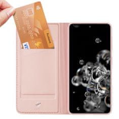 Dux Ducis Skin Pro knížkové kožené pouzdro na Samsung Galaxy S21 Ultra 5G, růžové