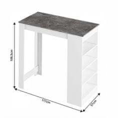 ATAN Barový stůl Austen - bílá / beton