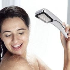 Netscroll Sprchová hlavice s vysokým tlakem a nízkou spotřebou vody, ruční sprcha zvyšuje tlak o 300%, vyrobena z chromovaného těla, bez úniků, jednoduchá montáž, TurboShower
