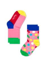Happy Socks Dětské barevné ponožky Happy Socks, dva páry - Five Color a puntíky - 19-22