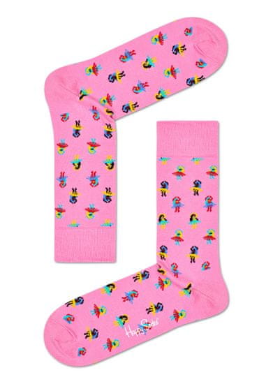 Happy Socks Růžové ponožky Happy Socks s tanečnicemi, vzor Hula - M-L (41-46)
