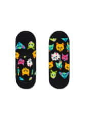 Happy Socks Nízké černé ponožky Happy Socks s kočkami, vzor Funny Cat - M-L (41-46)
