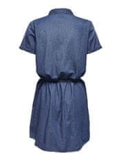 Jacqueline de Yong Dámské šaty JDYBELLA LIFE 15231238 Medium Blue Denim (Velikost 40)