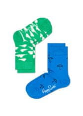 Happy Socks Dětské barevné ponožky Happy Socks, dva páry – Umbrella a Clouds - 0-12M