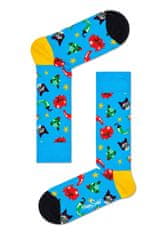 Happy Socks Modré ponožky Happy Socks s kočkami a chilli papričkami, vzor Chili Cat - S-M (36-40)