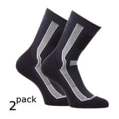 OXSOX unisex sportovní funkční speciálně tvarované bavlněné froté ponožky OX5200120 2-pack, antracitová, 35-38