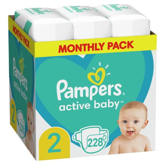 Pampers Active Baby Plenky Velikost 2, 228 ks, 4-8 kg