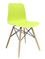 Židle KRADO DSW PREMIUM - zelená - polypropylen, bukový podstavec