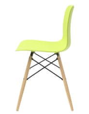 Židle KRADO DSW PREMIUM - zelená - polypropylen, bukový podstavec