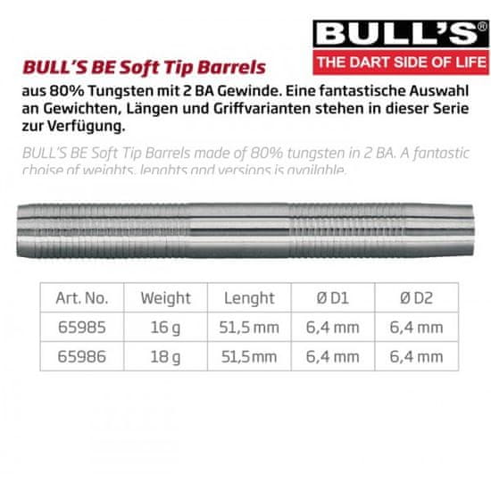 Bull's Šipky Soft Tip Barrels BE27 - 16g - 65985