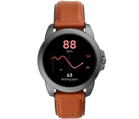 Chytré hodinky Fossil FTW4055 Gen 5E Smartwatch digitální zobrazení času certifikace voděodolnost 3 ATM notifikace z telefonu zvedání hovorů měření tepu krokoměr sledování fyzické aktivity Android iOS dlouhá výdrž baterie smartwatch Wear OS Google Fit AMOLED displej Gorilla Glass monitoring spánku přehled sportovních aktivit nastavitelný vzhled ciferníku GPS Wifi Bluetooth