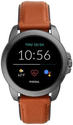 Chytré hodinky Fossil FTW4055 Gen 5E Smartwatch digitální zobrazení času certifikace voděodolnost 3 ATM notifikace z telefonu zvedání hovorů měření tepu krokoměr sledování fyzické aktivity Android iOS dlouhá výdrž baterie smartwatch Wear OS Google Fit AMOLED displej Gorilla Glass monitoring spánku