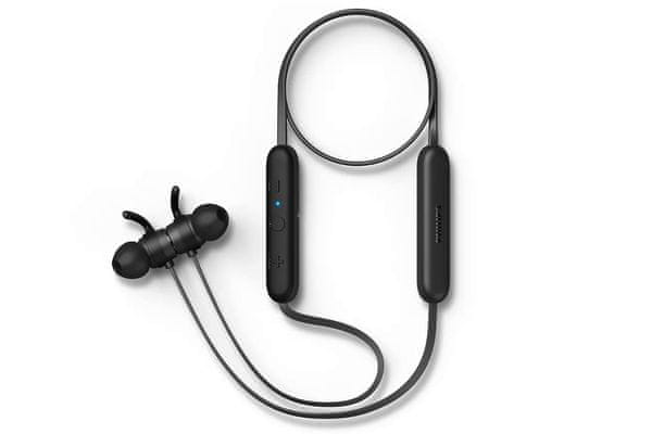 moderne brezžične slušalke philips tae1205 bluetooth 5.1 razpon 10 m dinamični neodim pretvorniški mikrofon za prostoročno telefoniranje kabel okoli vratu ovalni ušesni kanali udobna ipx4 7-urna funkcija hitrega polnjenja, odporna na vodo in znoj