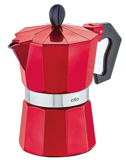 Cilio Vařič na espresso CLASSICO 3 šálky metalická červená