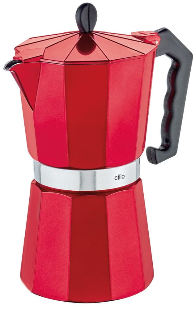 Cilio Vařič na espresso CLASSICO 9 šálků metalická červená