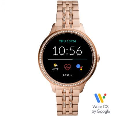 Chytré hodinky Fossil FTW6073 Gen 5E SmartWatch digitálne zobrazenie času certifikácia vodeodolnosť 3 ATM notifikácia z telefónu zdvíhanie hovorov meranie tepu krokomer sledovanie fyzickej aktivity Android iOS dlhá výdrž batérie smartwatch Wear OS Google Fit AMOLED displej Gorilla Glass monitoring spánku prehľad športových aktivít nastaviteľný vzhľad ciferníku GPS Wifi Bluetooth