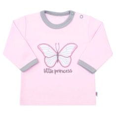 NEW BABY 2 - dílná kojenecká bavlněná soupravička Little Princess růžovo-šedá, 80 (9-12m)