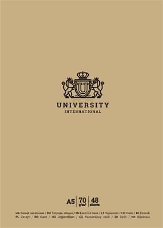 SHKOLYARYK Sešit "University International", mix motivů, linkovaný, A5, 48 listů A5-048-5210L