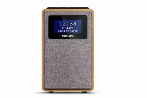 modern vezeték nélküli rádió Philips tar5005 dab fm rádió ébresztőóra 2 ébresztési idő tiszta hang 1 watt teljesítmény teljes tápegység lcd kijelző