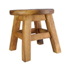 Dárky z Thajska Dřevěná stolička - DINOSAURUS ZELENÝ