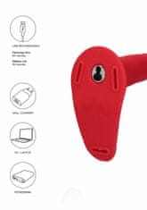 Shots Toys Shots Ouch Vibrating Silicone Strap-On-Adjustable red připínací penis vibrační