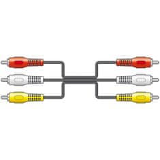 AV:link kabel 3x RCA samec - 3x RCA samec, 1.5m