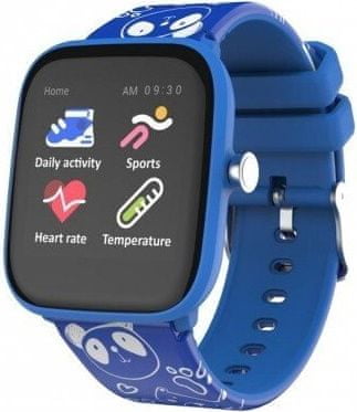 Chytré hodinky Vivax Smart watch LifeFit HERO kids hodinky pro děti dotykový barevný displej nastavitelný vzhled ciferníku notifikace z telefonu monitorování srdečního tepu, měření tělesné teploty, monitoring spánku a fyzických aktivit hry se vzdělávacím obsahem sportovní režimy IP68 voděodolné prachuvzdorné silikonový pásek hravý design