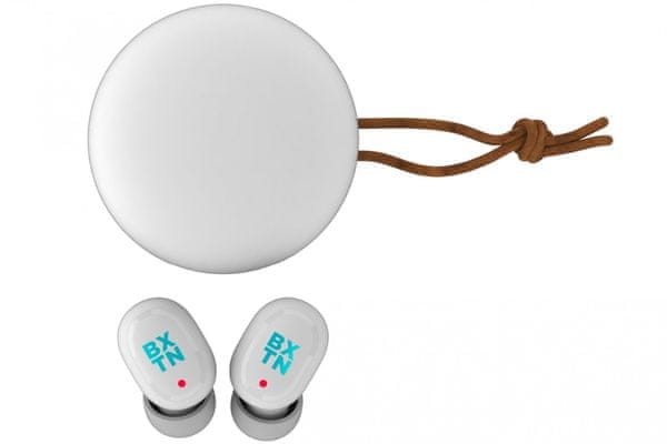moderní bezdrátová tws Bluetooth 5.0 sluchátka buxton tw 052 odolná potu a prachu 15 m dosah 6mm měniče šťavnatý dynamický zvuk podpora hlasového ovládání dotyková tlačítka výdrž 6 h na nabití nabíjecí box pro 3 plná nabití duální mikrofony pro čisté handsfree hovory