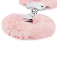Lovetoy Sexy růžová pouta s plyšem Lovetoy Fetish Fluffy Handcuffs