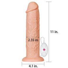 Lovetoy LoveToy Realistic Long Vibrating Dildo 11" (27 cm), vibrační dildo s přísavkou