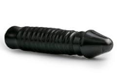All Black All Black Large Dildo with Ribbed Shaft 26 cm, intenzivní žebrovaný kolík s průměrem 6 cm
