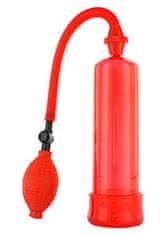 Seven Creations Penis Enlarger Red, vakuová pumpa s mačkacím balonkem 19x3,5 cm